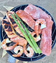 グリルで焼く夕食